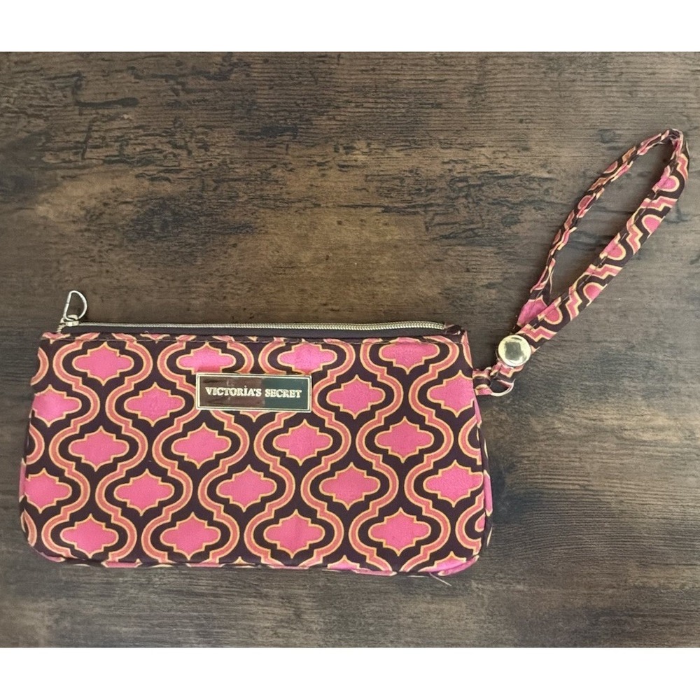 Vtg Victoria's Secret Wristlet Coin Wallet Makeup Cosmetic Bag - Picture 1 of 5